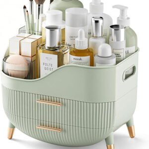 Sage Green Makeup Organizer with Drawers